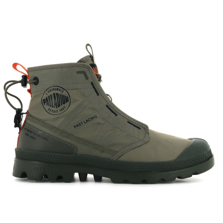 Bottes Palladium Pampa Travel Lite Femme Vert Olive | FR VBI680E